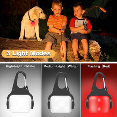 Collier Outopest avec lumière rouge d’alerte pour sécurité nocturne.
