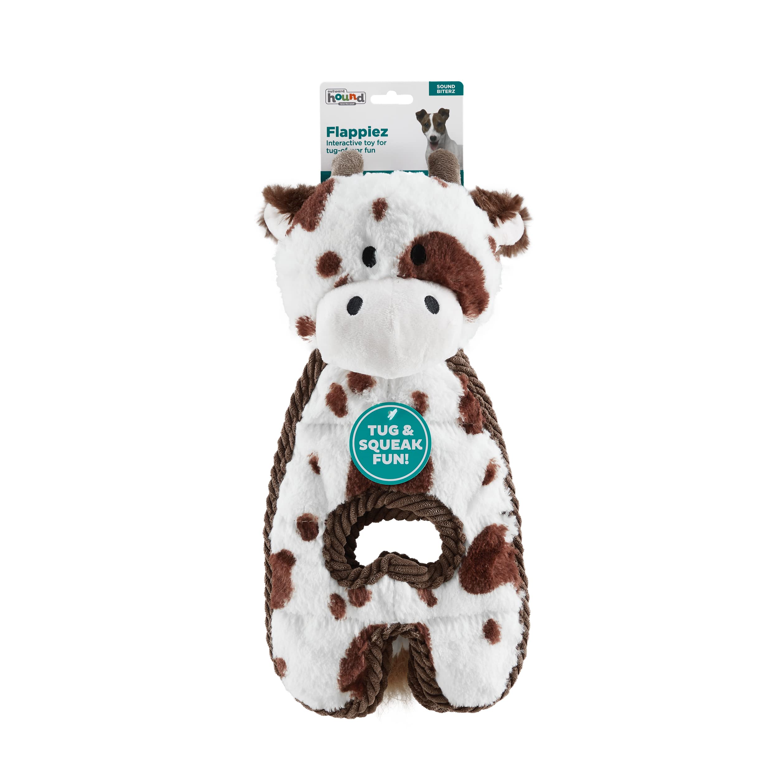Outward Hound peluche vache avec renforts et durabilité accrue