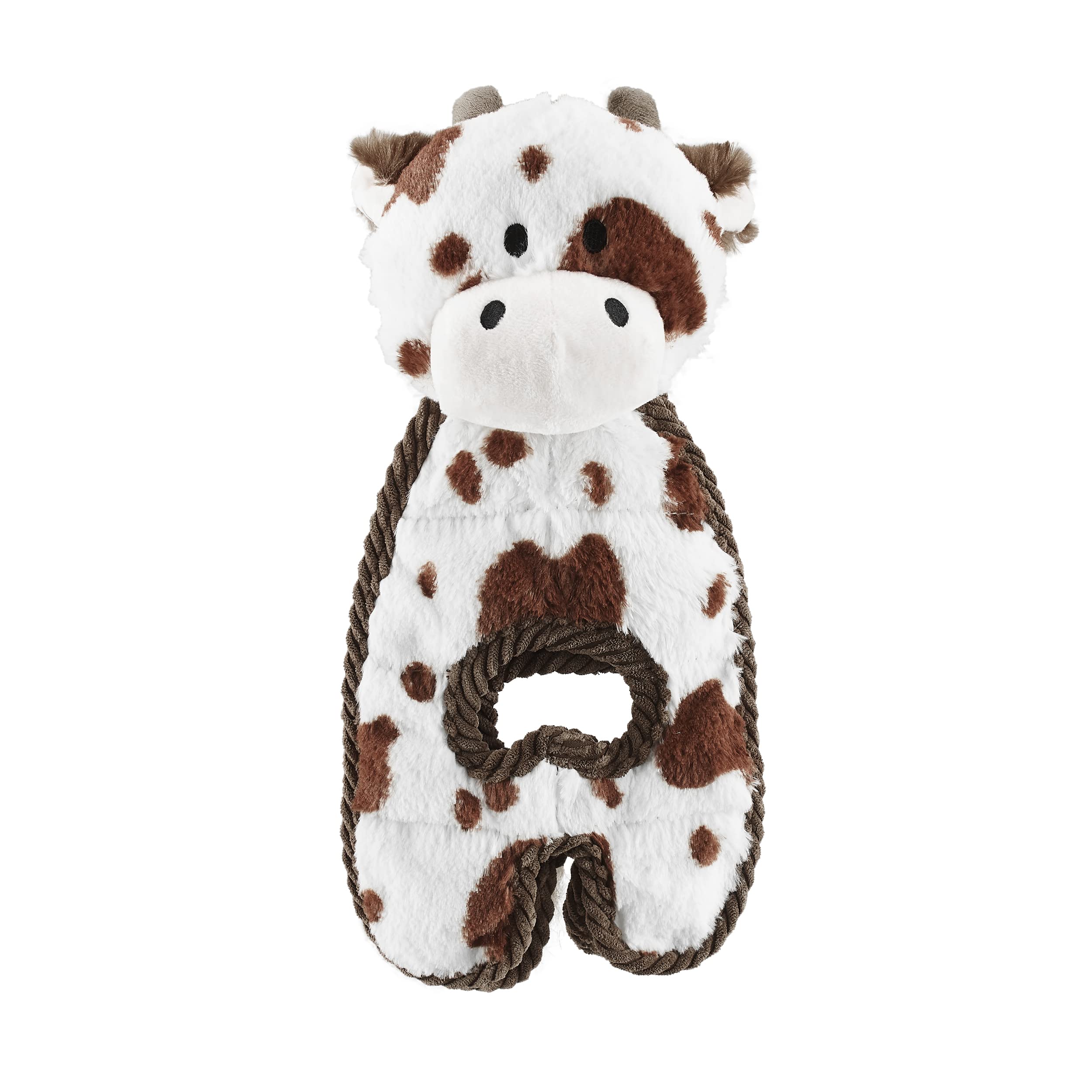 Outward Hound Cuddle Tugs peluche vache avec sifflet pour chien – jeu interactif 26 pouces