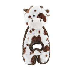 Outward Hound Cuddle Tugs peluche vache avec sifflet pour chien – jeu interactif 26 pouces
