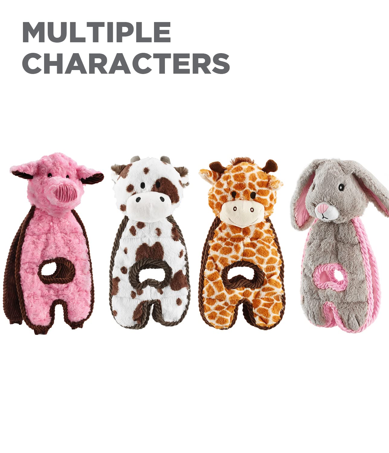 Outward Hound jouet interactif peluche vache pour tir et câlins