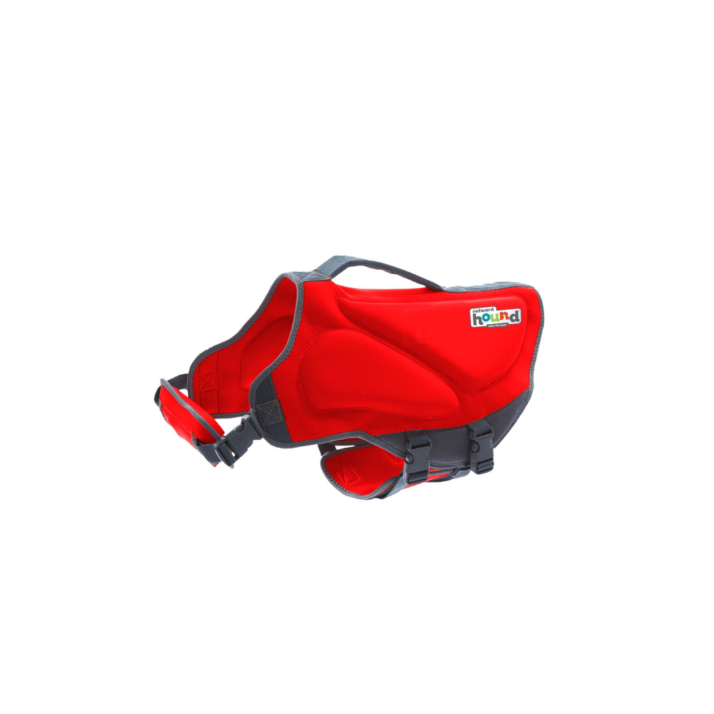 Outward Hound Dawson, veste rouge pour chien, face, sécurité et flottabilité lors des baignades.
