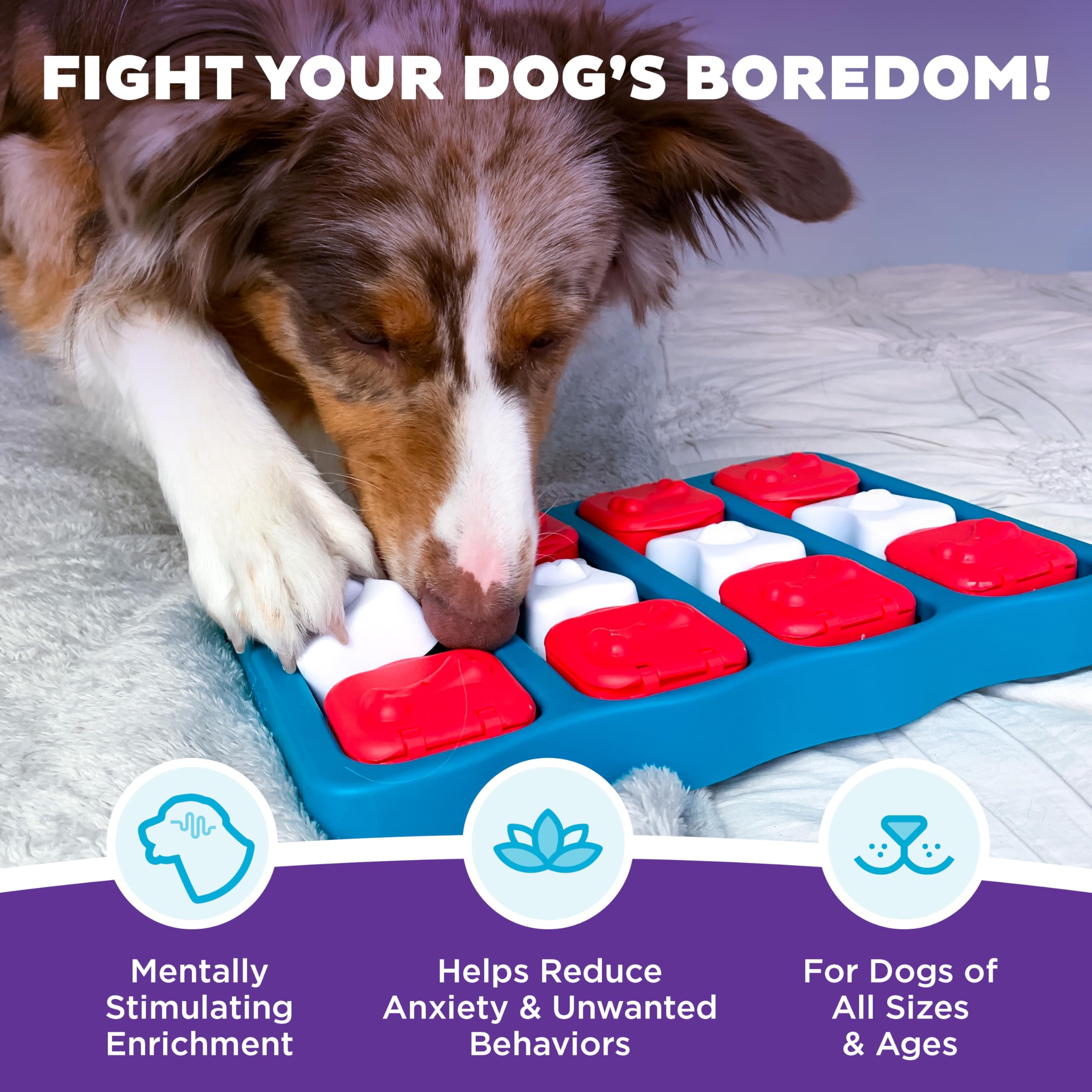 Outward Hound Dog Brick couvercles rouges indiquant le niveau de difficulté