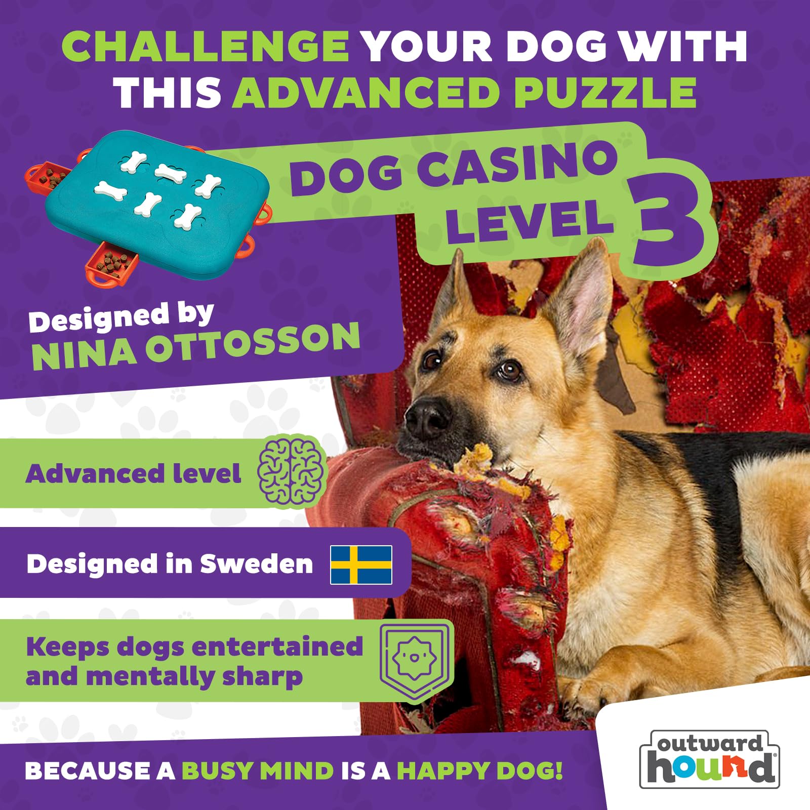 Outward Hound Dog Casino rotation os – activité olfactive et ludique.
