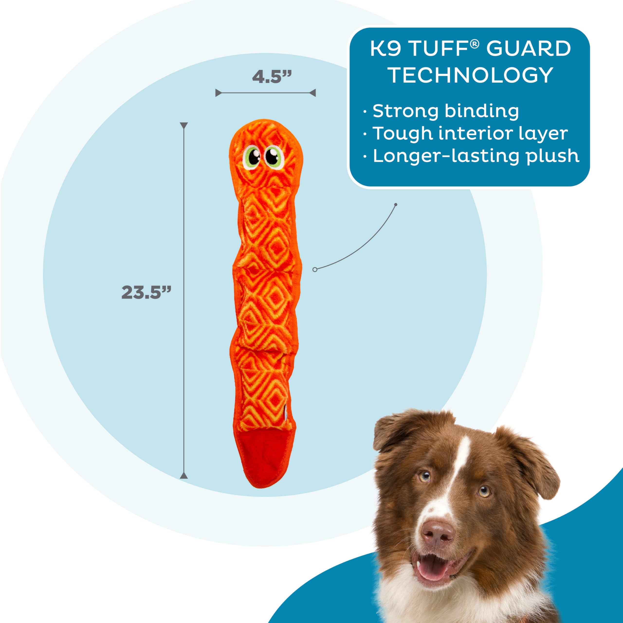 Outward Hound Durablez serpent-jouet-sans-garnissage: zéro bourrage, nettoyage simplifié.