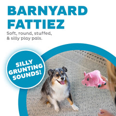 Outward Hound Fattiez Pig peluche au design arrondi, douce pour dents et gencives.