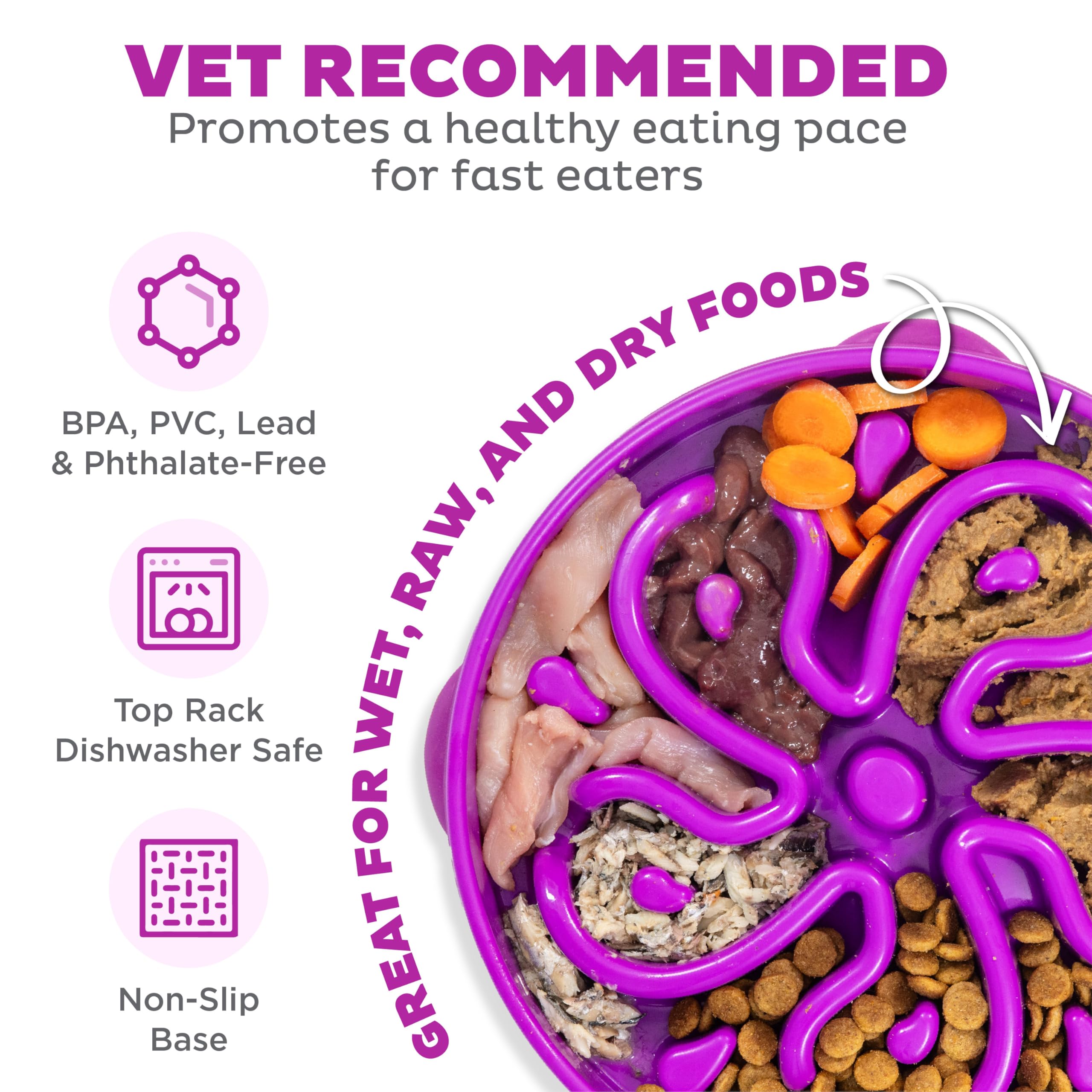 Bol Outward Hound à trois niveaux ralentissant l'alimentation et favorisant l'attention