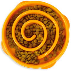 Outward Hound Fun Feeder Slo Bowl vue frontale, ralenti l’alimentation pour des repas plus calmes