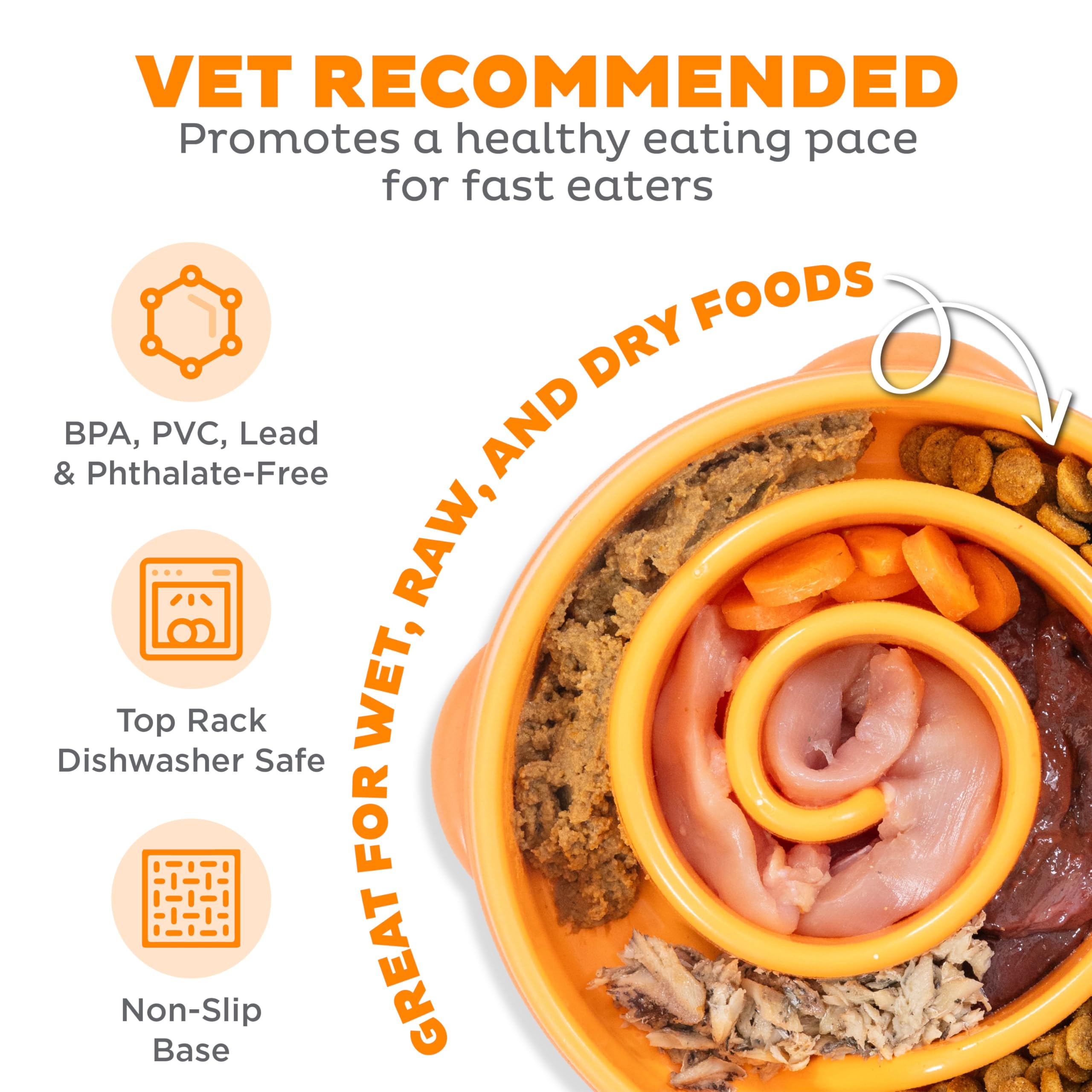 Outward Hound Fun Feeder Slo Bowl, base anti-dérapante pour bol stable