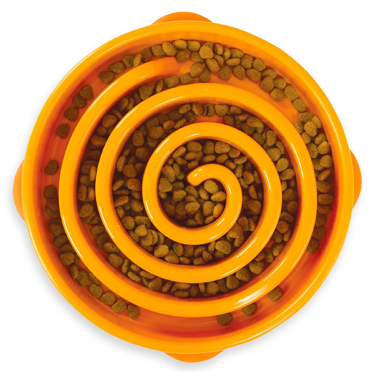 Outward Hound Fun Feeder Slo Bowl orange, motif tourbillon ralentissant l'alimentation