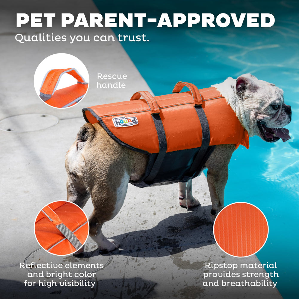 Outward Hound Granby Splash Orange, flotteur frontal pour soutien de la tête.