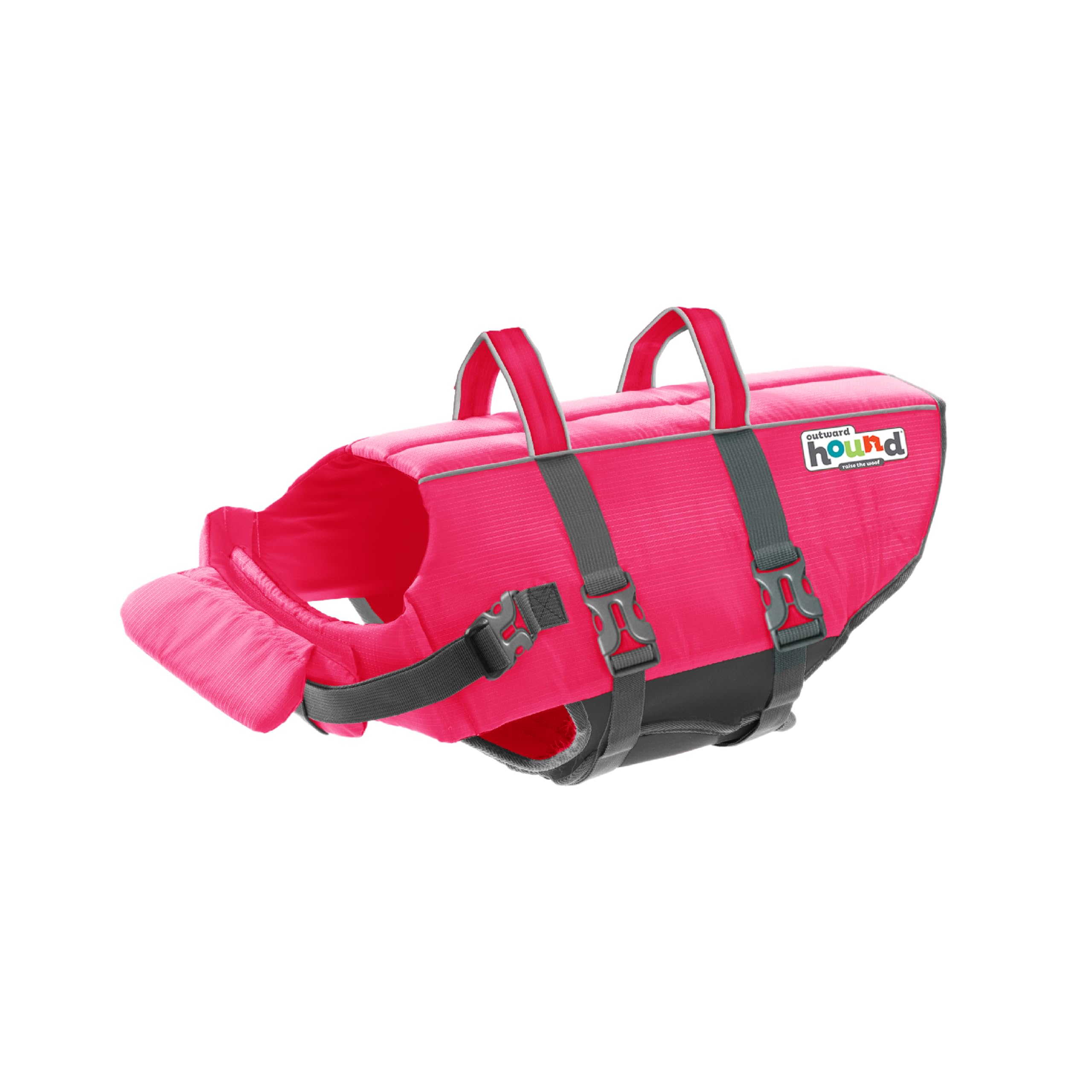 Gilet Outward Hound Granby Splash Pink, vue avant, flottabilité élevée pour natation sécurisée.