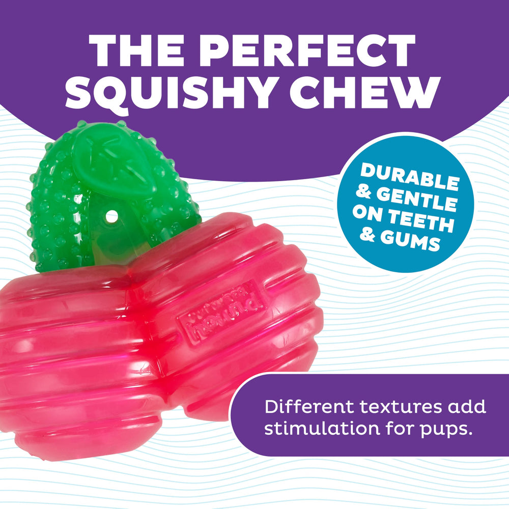 Outward Hound Gummiez cerises, textures de morsure variées pour stimuler le jeu et la mastication.