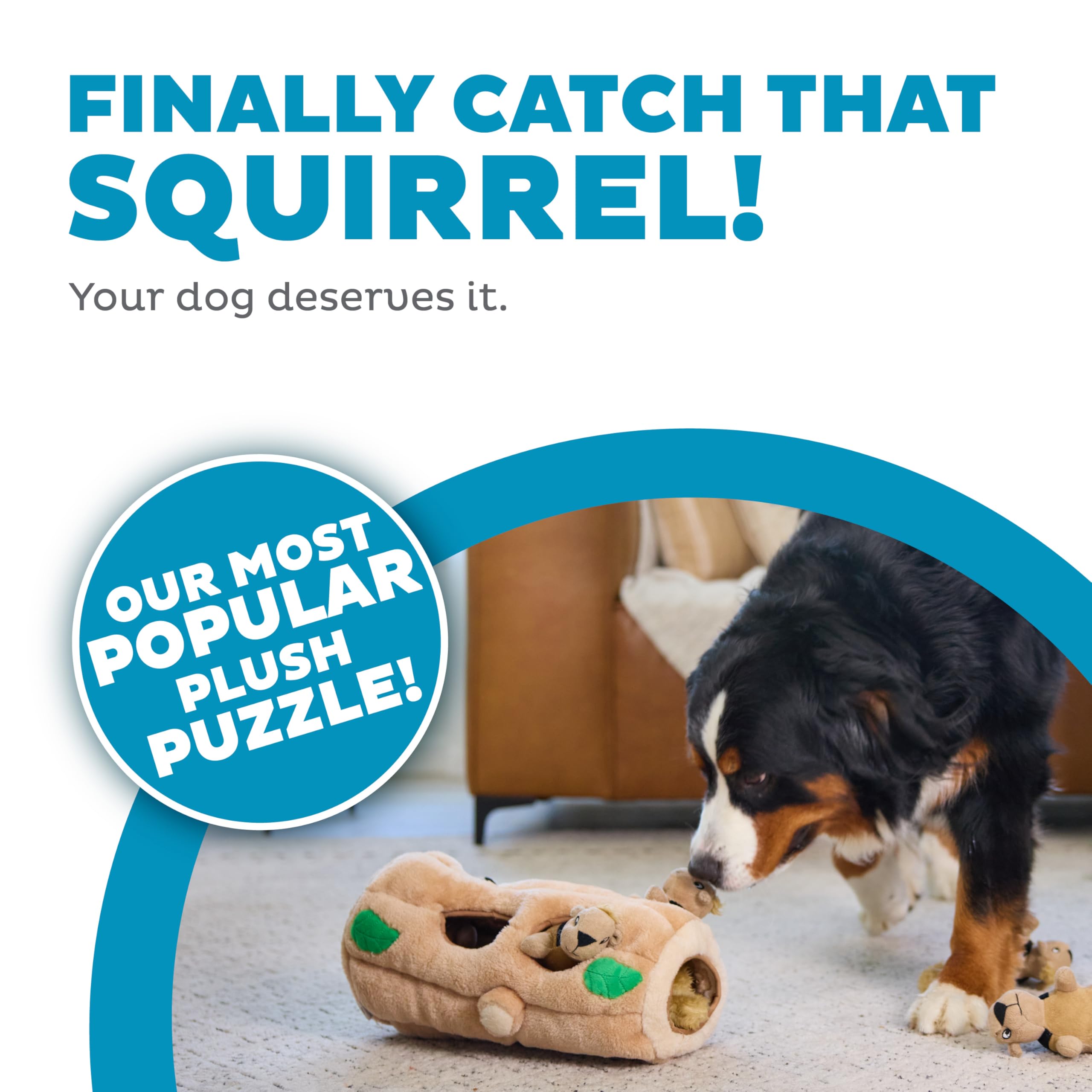 Outward Hound Hide-A-Squirrel, tronc-arbre géant pour cache-cache et exploration.