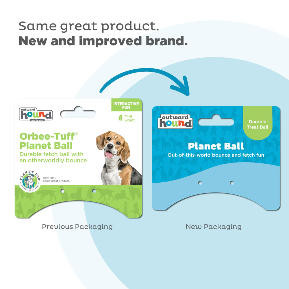 Outward Hound Planet Ball arôme menthe, apporte fraîcheur pendant le jeu.