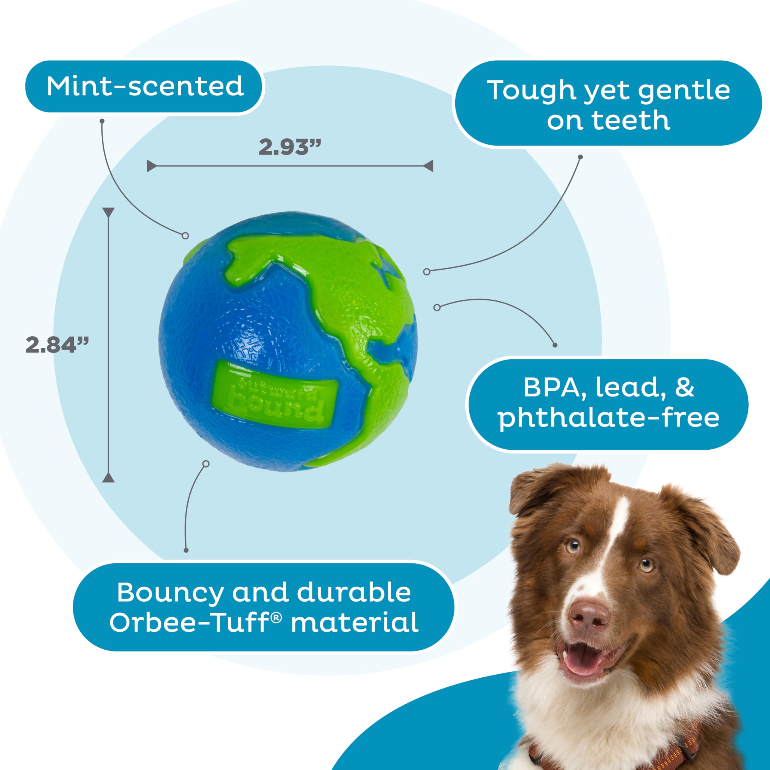 Outward Hound Planet Ball taille moyenne, adaptée à toutes les tailles.