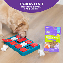 Texture douce des friandises Puzzle Bitez favorisant une ingestion rapide.