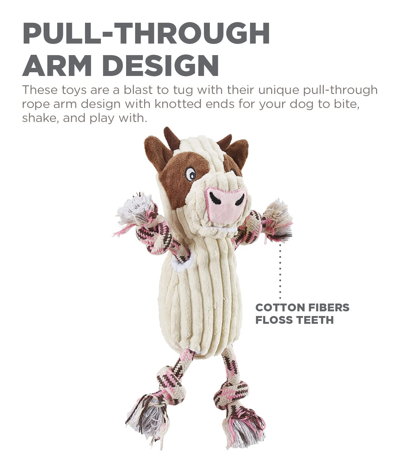 Outward Hound Ranch Roperz vache - design bras-corde pour mordre, secouer et jouer.