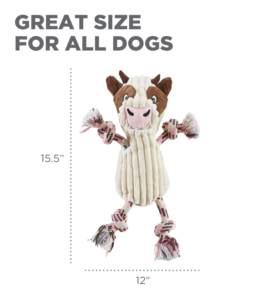 Outward Hound Ranch Roperz vache - peluche douce adaptée à tous les chiens.