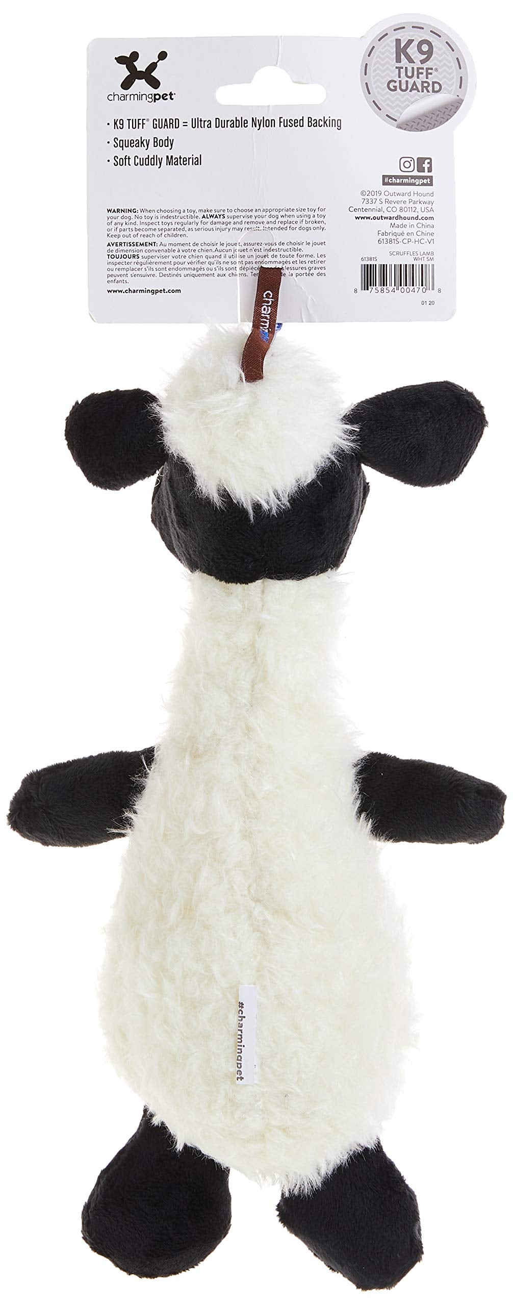 Outward Hound Scruffles agneau K9 Tuff Guard, résistance renforcée
