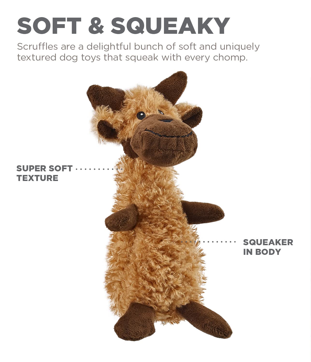 Outward Hound Scruffles Orignal variété de personnages mignons pour stimuler le jeu.