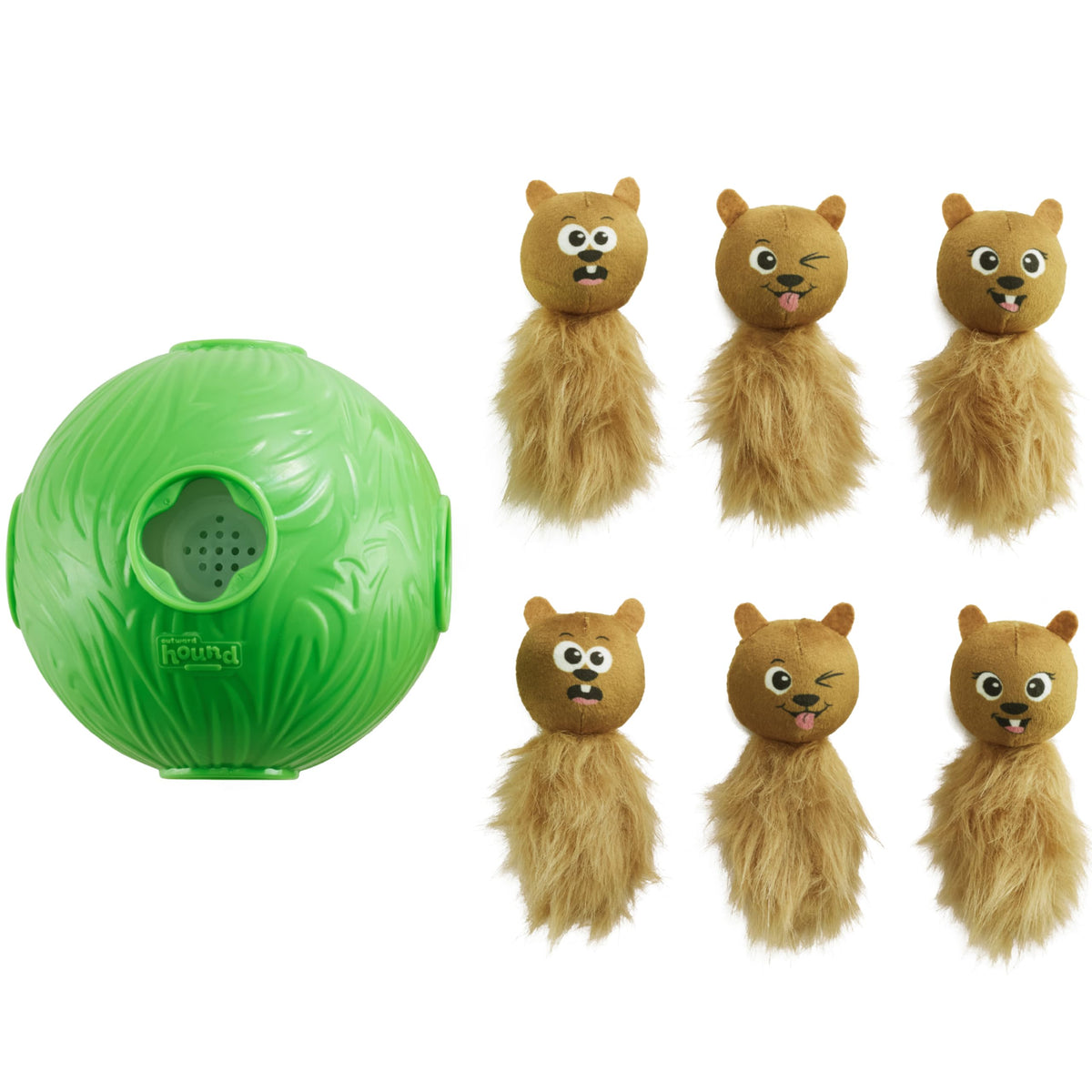 Outward Hound Snuffle N Treat Ball vert grand, puzzle stimulant pour chien actif.