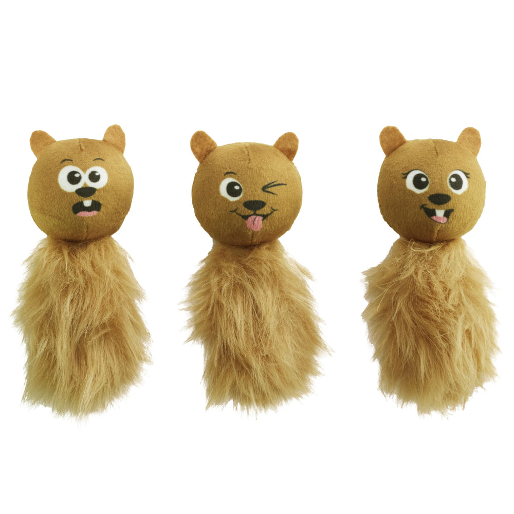 Outward Hound Snuffle N' Treat chipmunk 3-pack, visage peluche réconfortante pour jeu