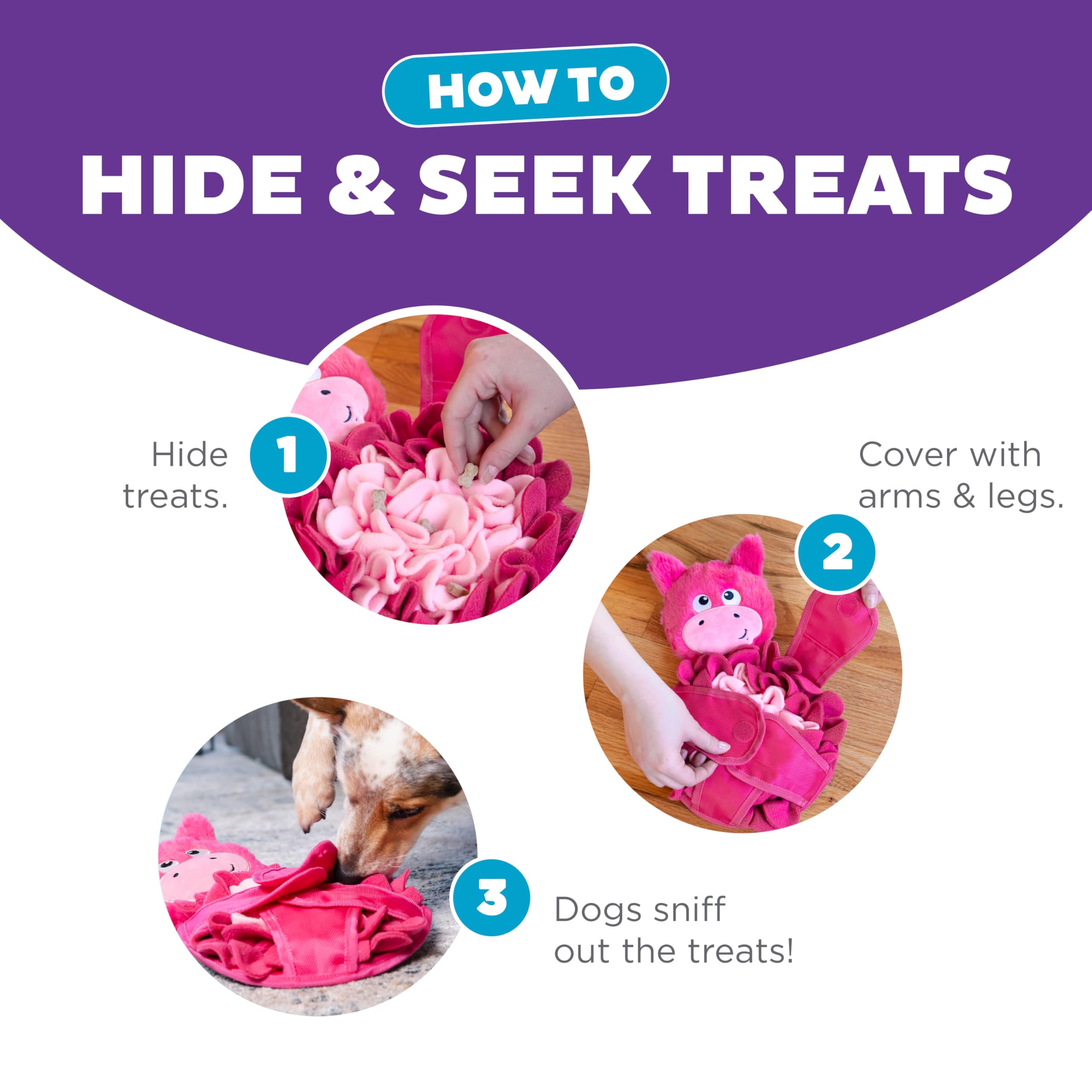 Outward Hound Snuffle Palz base antiderapante maintient le tapis en place.