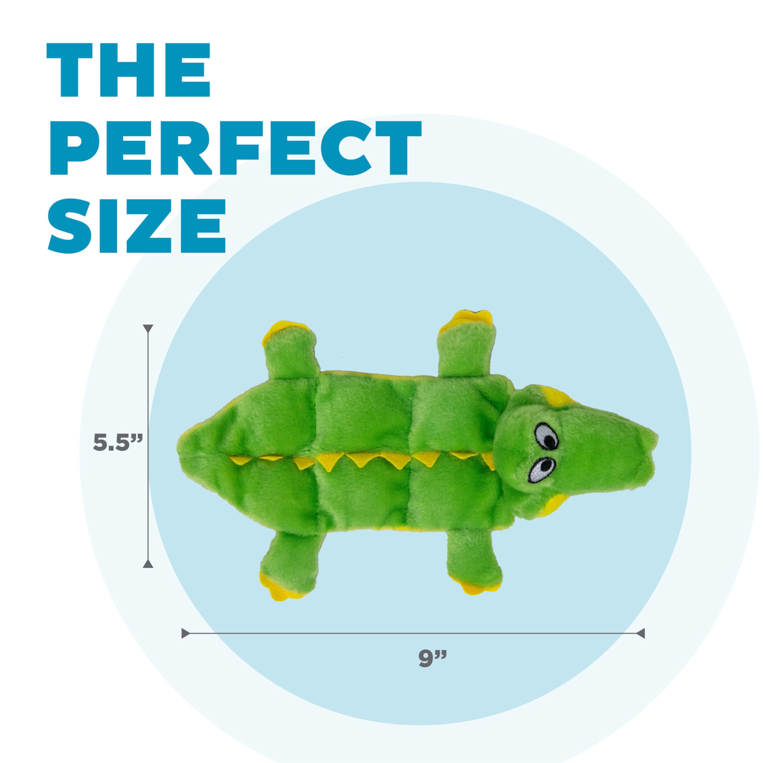 Outward Hound Squeaker Matz Gator, peluche douce et agréable pour les gencives.