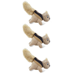 Outward Hound Squeakin Squirrels – trio de peluches pour chiots, divertissement durable.
