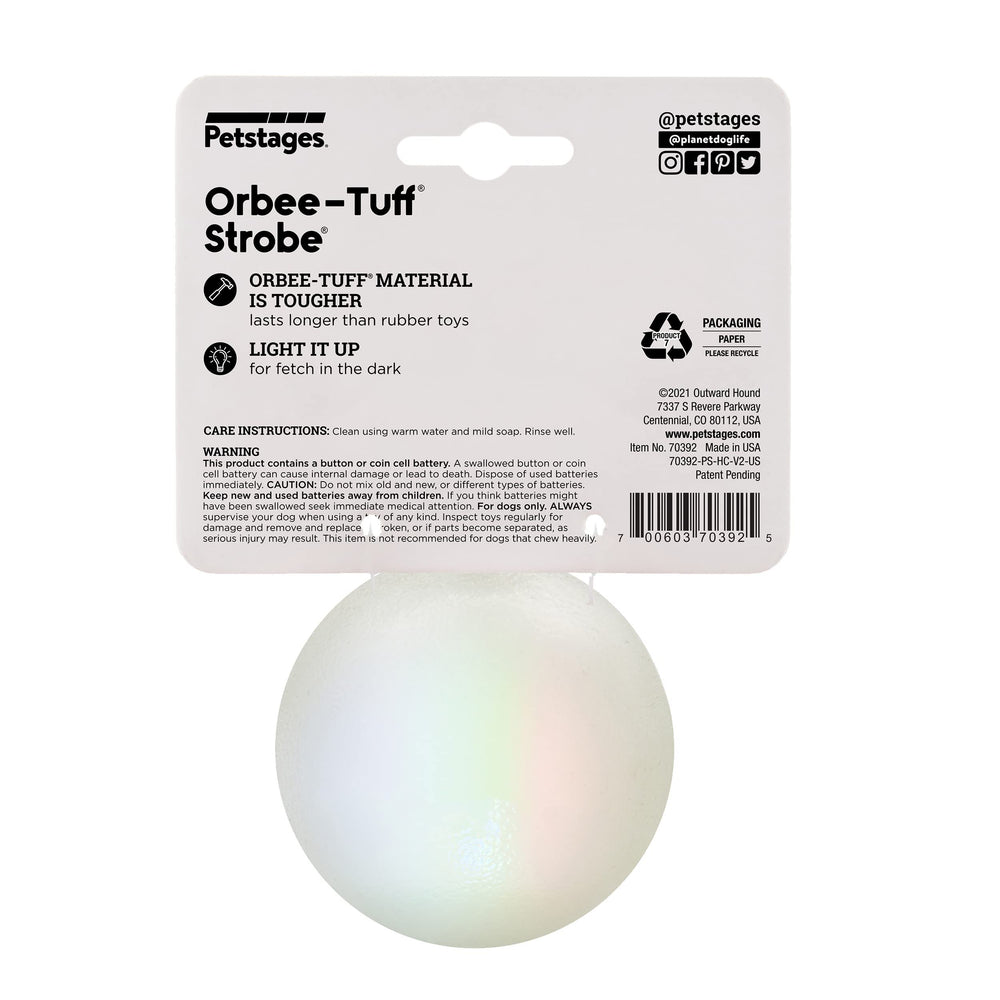 Outward Hound Strobe Ball Glo nettoyage facile à l’eau savonneuse.