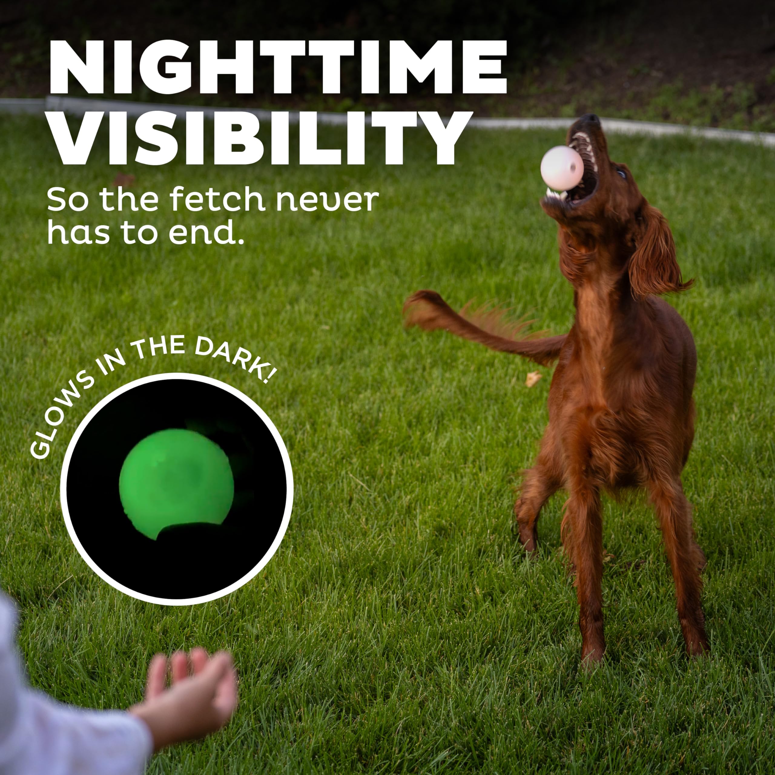 Outward Hound Strobe Ball Glo énergie lumineuse grâce à la pile bouton.