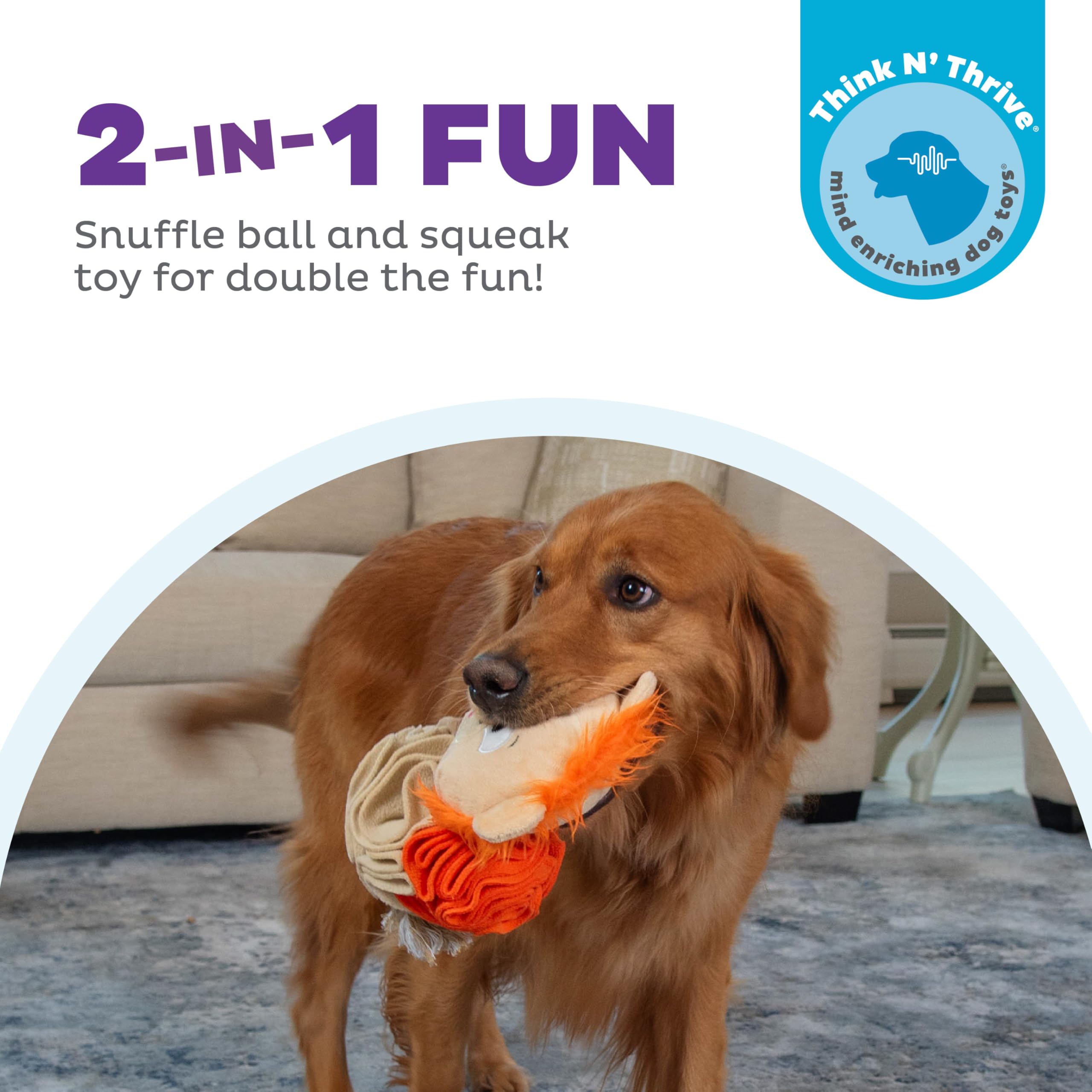 Outward Hound Stuff N Snuffle, balle-snuffle-lion multicolore: encourage la recherche.