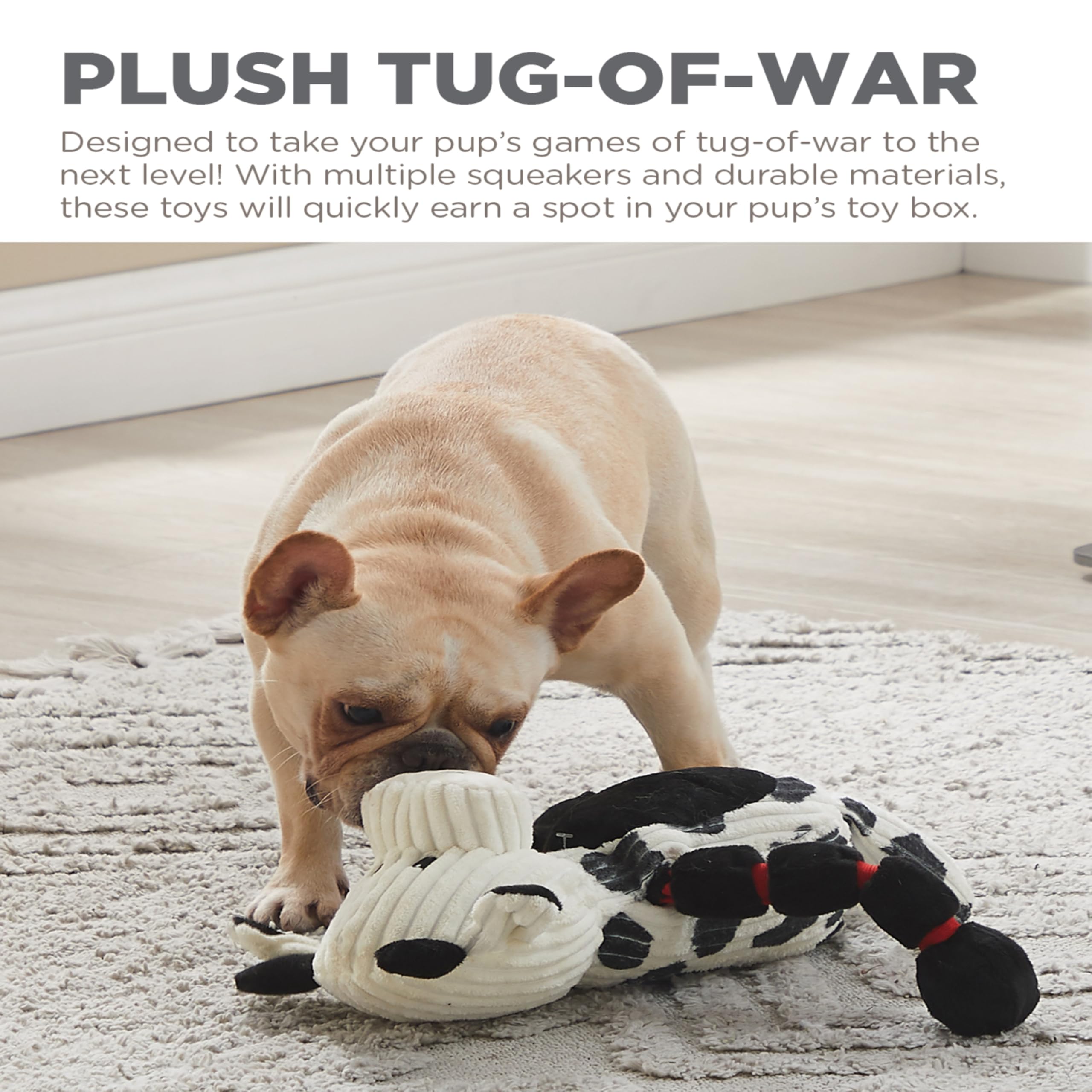 Outward Hound Thunda Tugga Cow tête et corps couineurs stimulants.