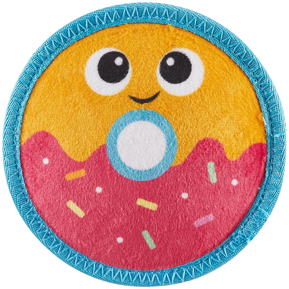 Outward Hound Tough Skinz donut multicolore, jouet durable pour jeux interactifs.