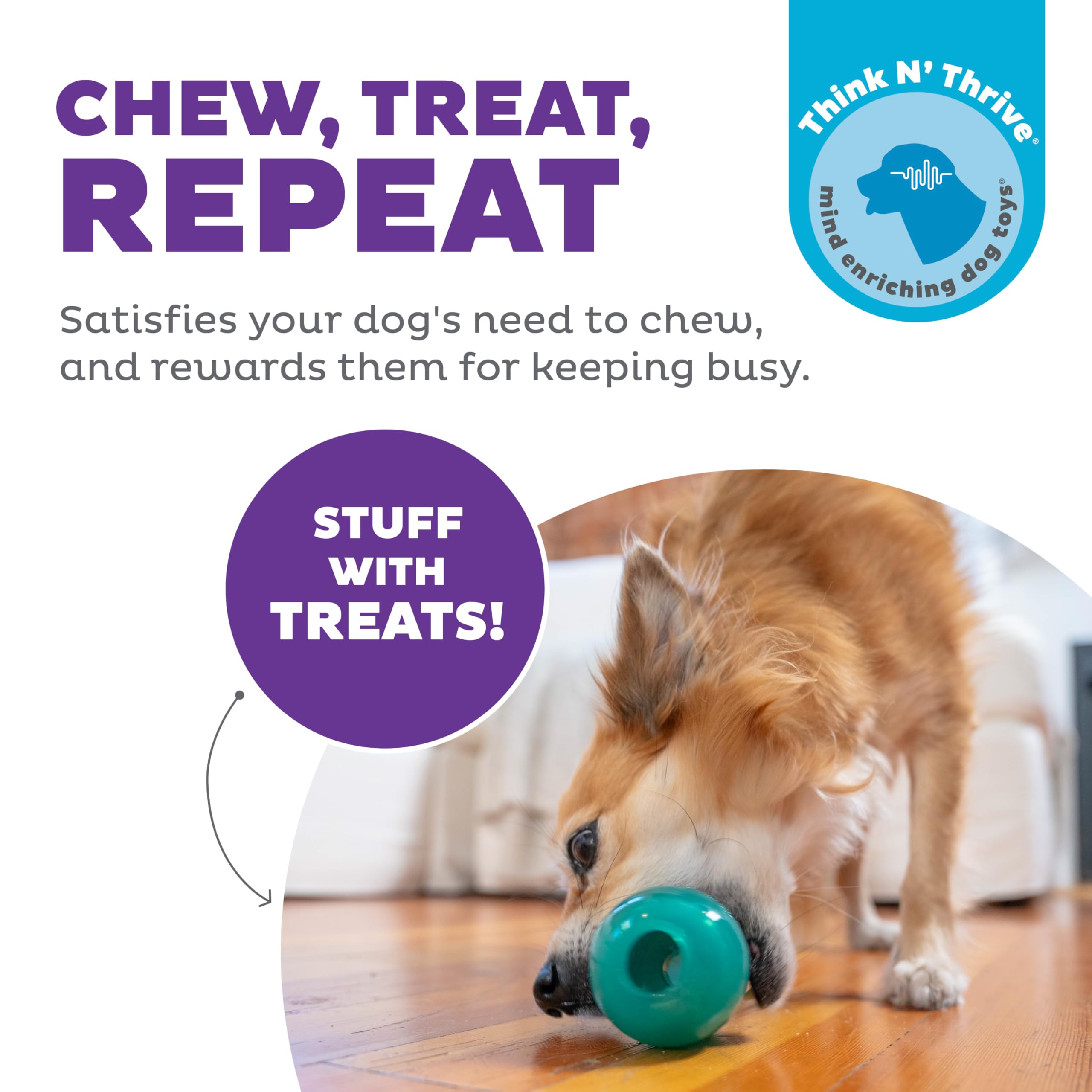 Outward Hound Double-Tuff, remplissage friandises, puzzle stimulant pour chien.