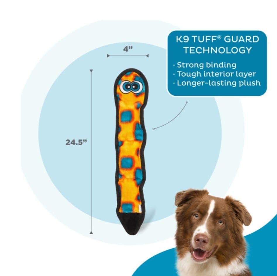 Outward Hound Durablez: serpent-jouet peluche sans bourrage, nettoyage facilité