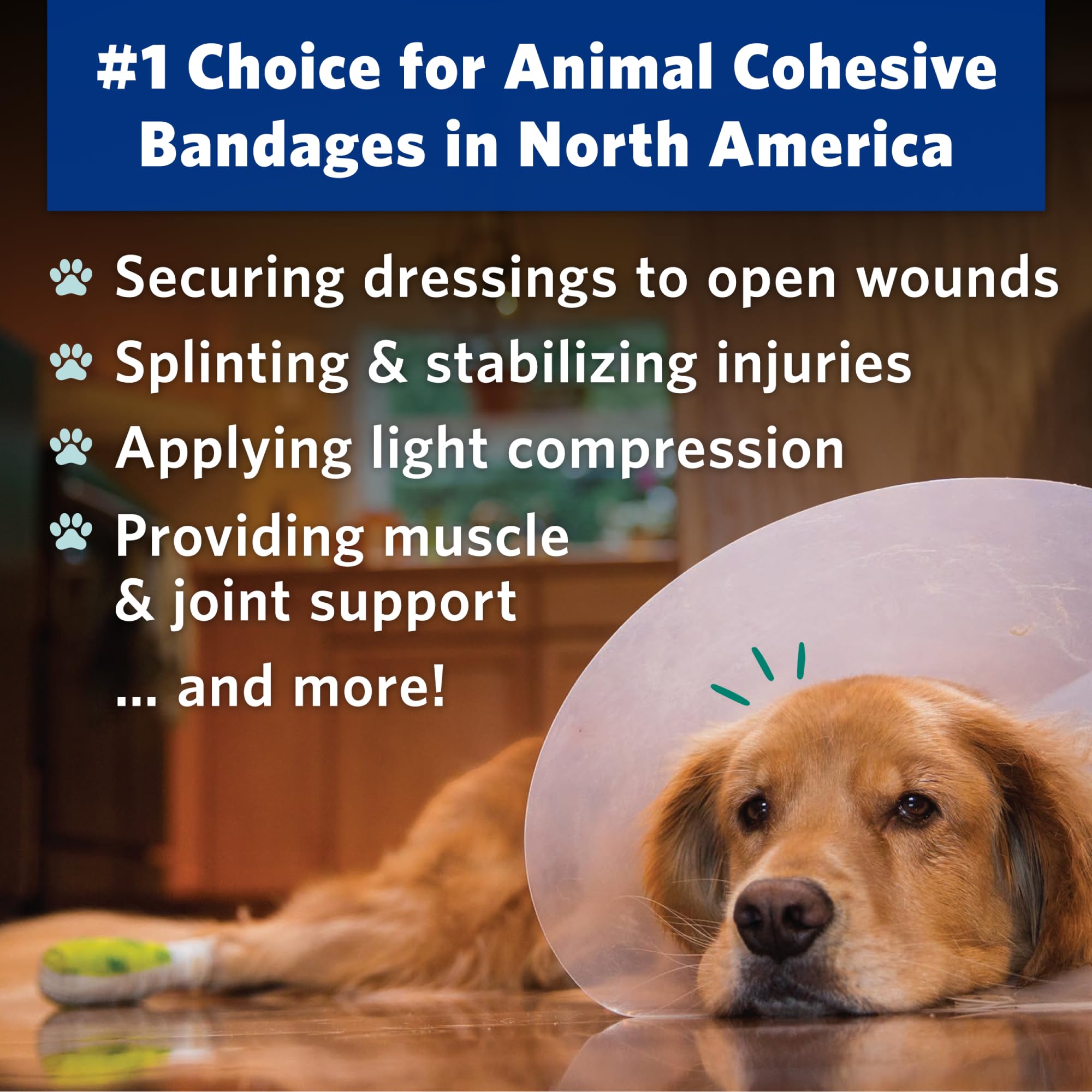 OVIK Health PetFlex No Chew – application sans ciseaux pour pose rapide et propre.