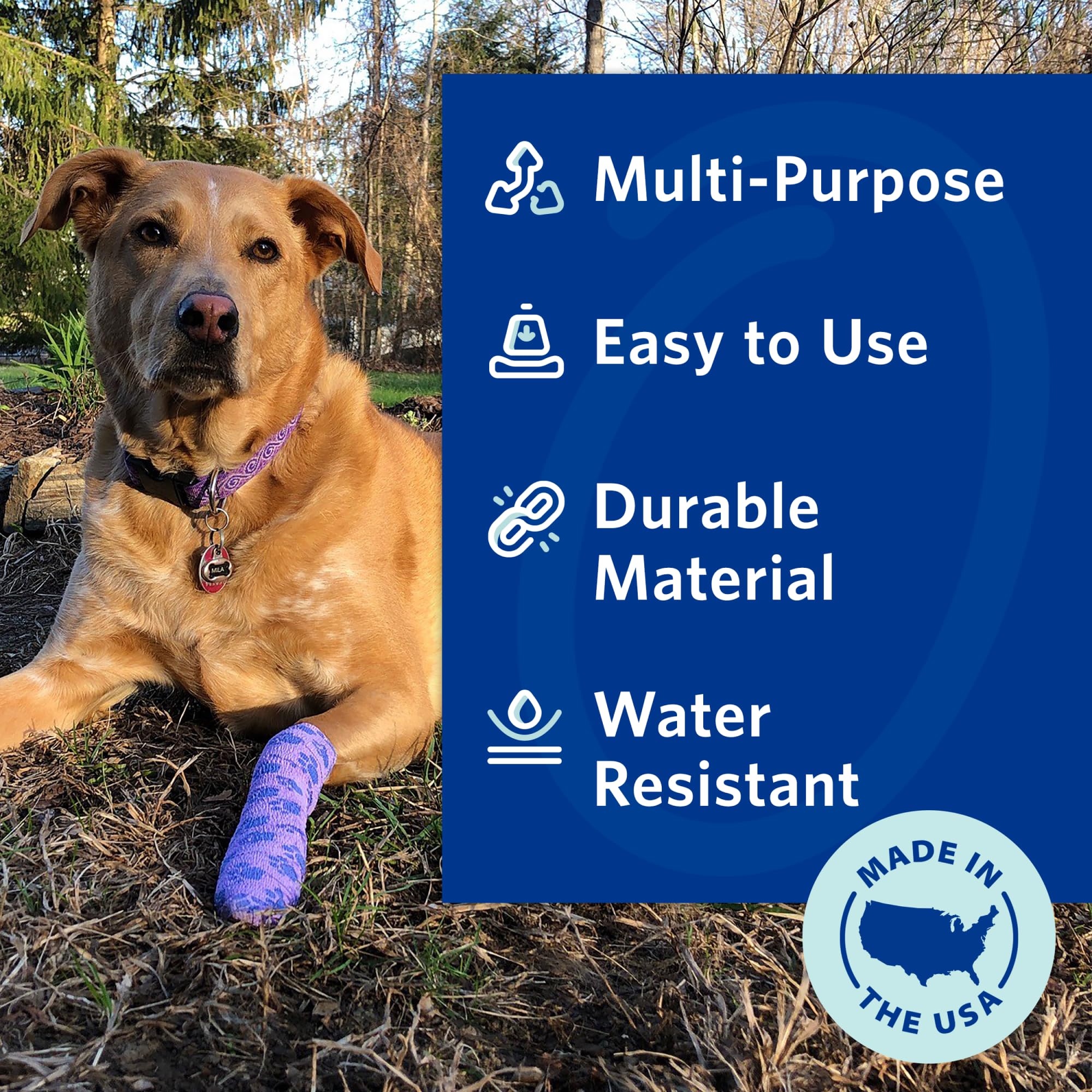 OVIK Health PetFlex No Chew – détail du tissu elastique pour confort quotidien.