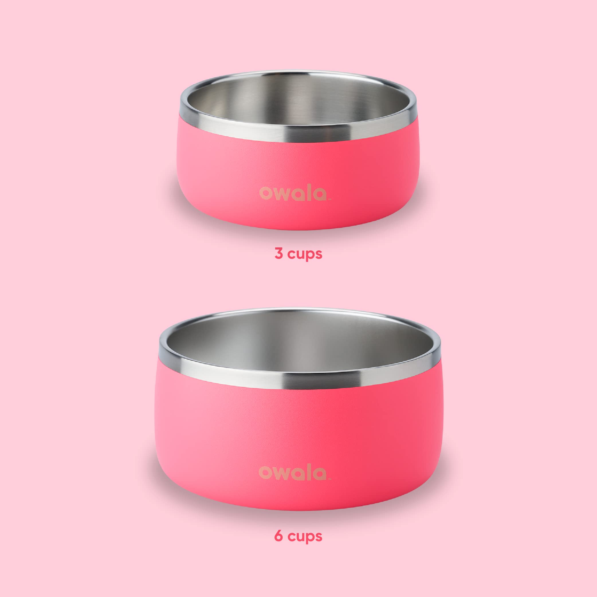 Design circulaire Owala rose, approche facile sous tous les angles.