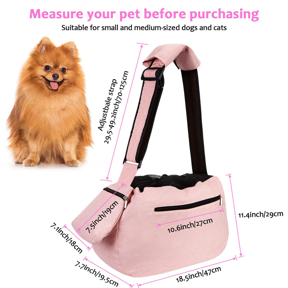 Ownpets sling dimension confort rose, adapté petits et moyens animaux.