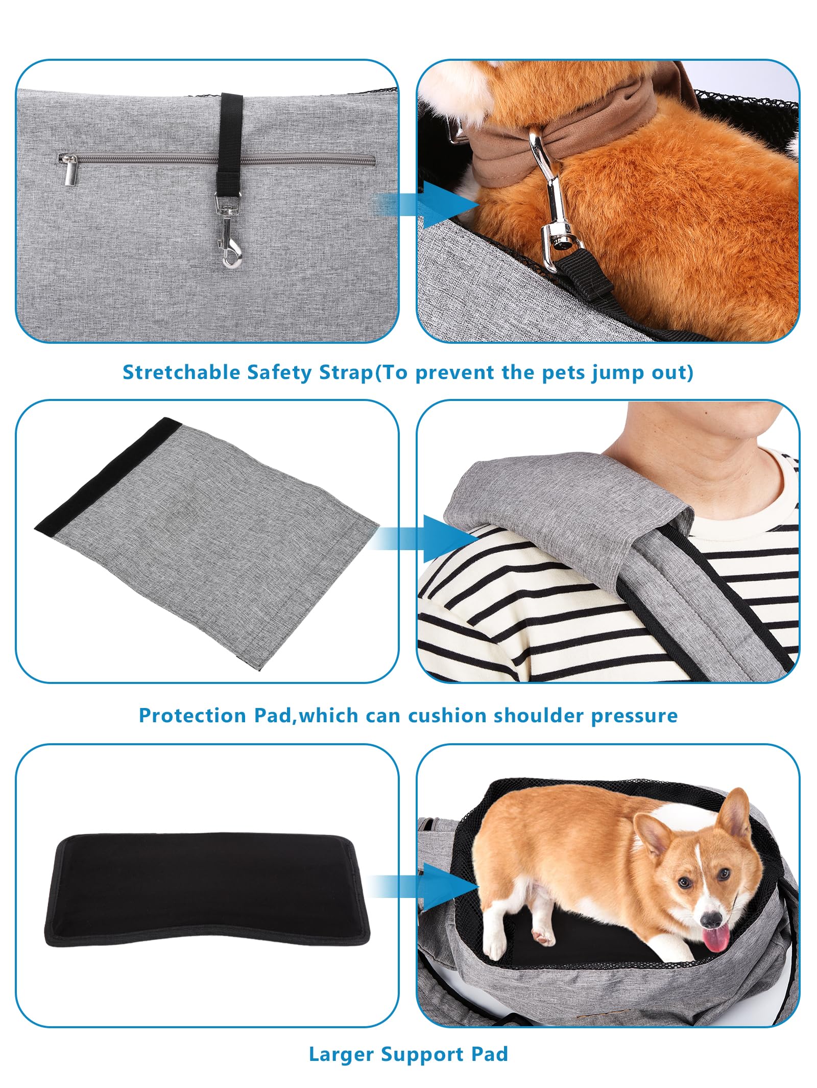 Poches frontales pratiques pour collations et clés sans retirer l'animal.