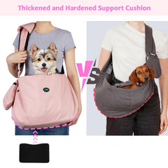 Ownpets sling sangle épaule ajustable rose, soutien personnalisé pour animal léger.