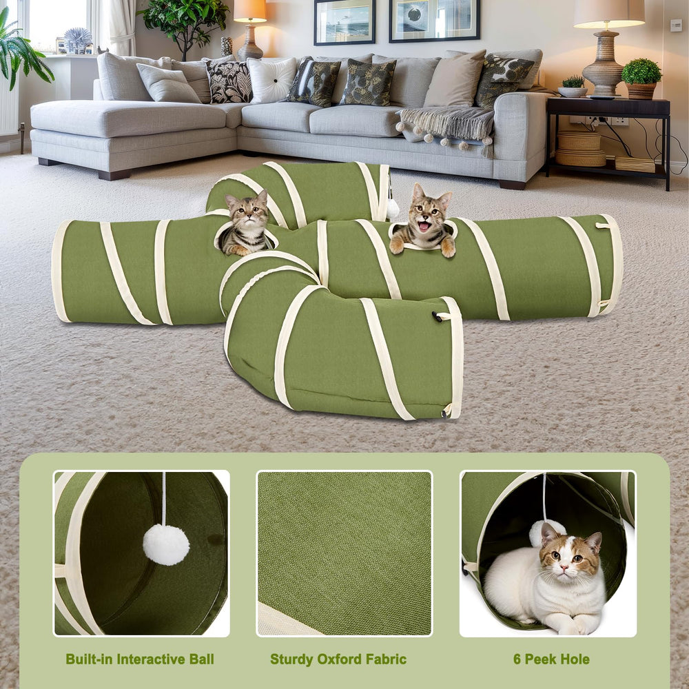 Ownpets tunnel chat cactus balle pendante: stimule le jeu et la coordination des pattes