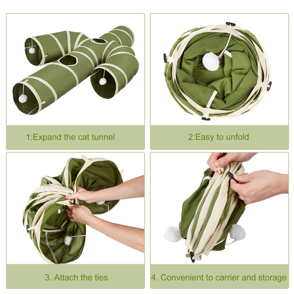 Ownpets tunnel chat cactus pliable rapide: transport facile et rangement sans effort