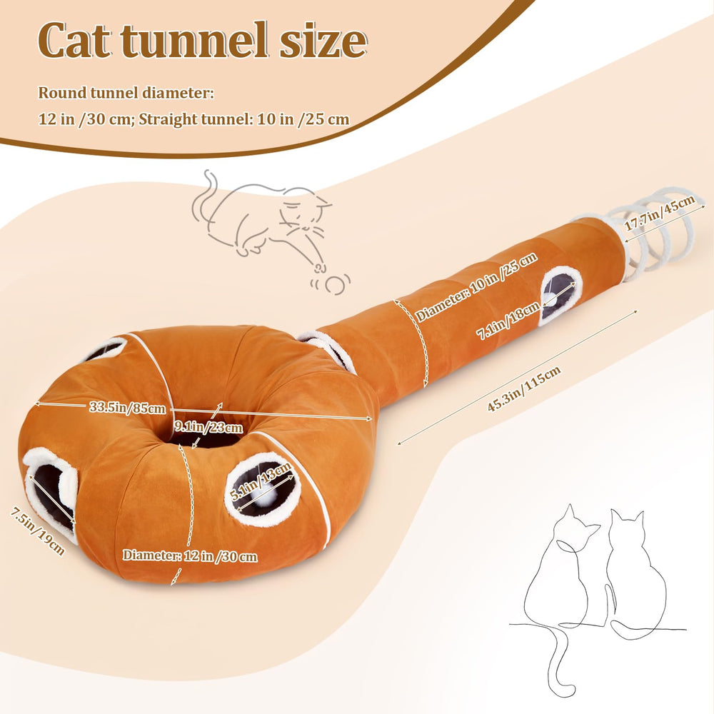 Ownpets tunnel chat grand-format: conçu pour accueillir plusieurs félins.