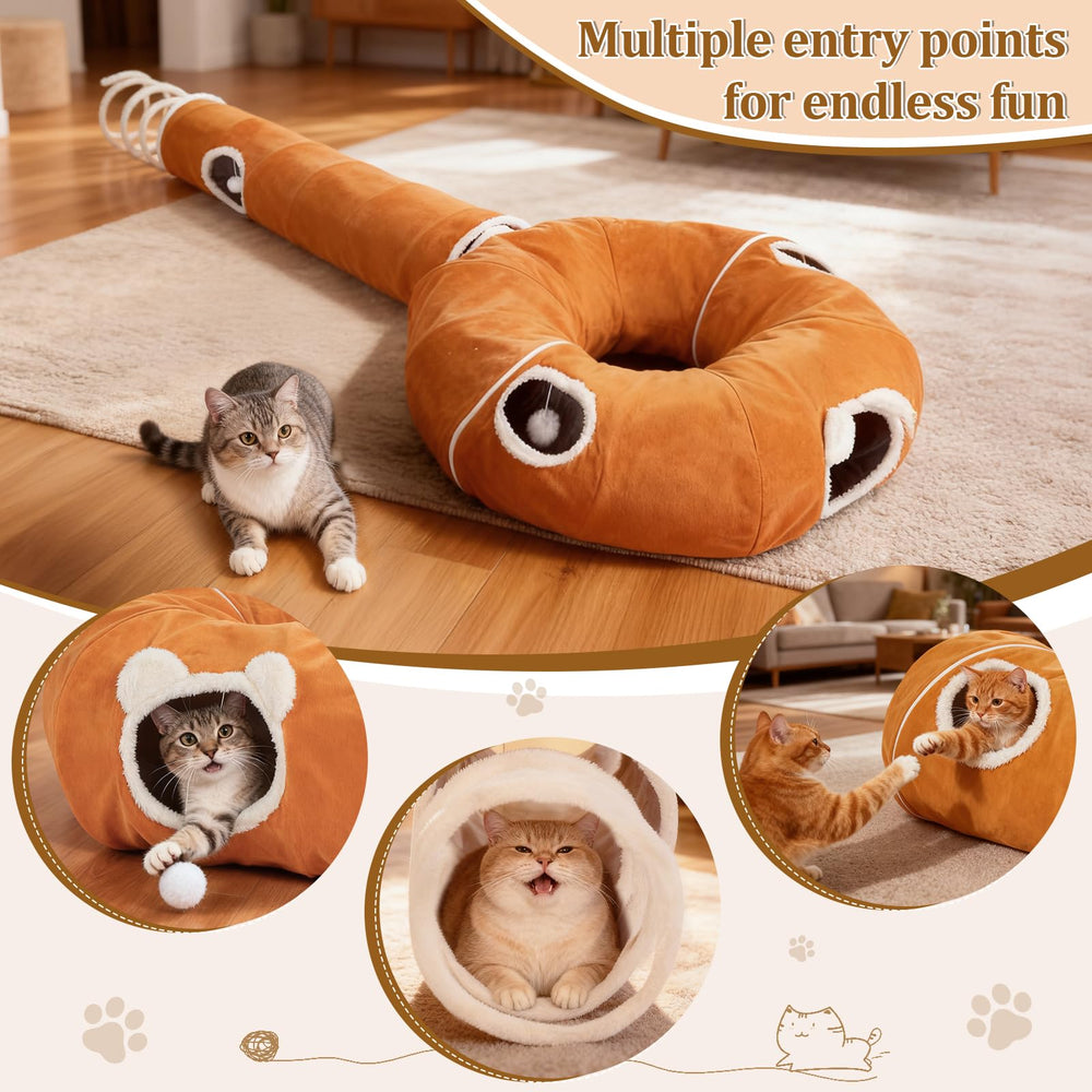 Ownpets tunnel chat matelas doux: endroit moelleux pour se reposer et se cacher.