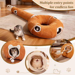 Ownpets tunnel chat matelas doux: endroit moelleux pour se reposer et se cacher.