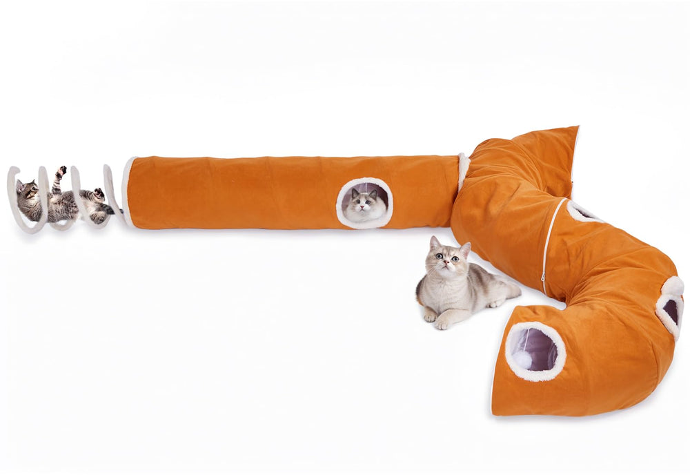 Ownpets tunnel chat rangement pratique: pliable à plat pour un rangement facile.