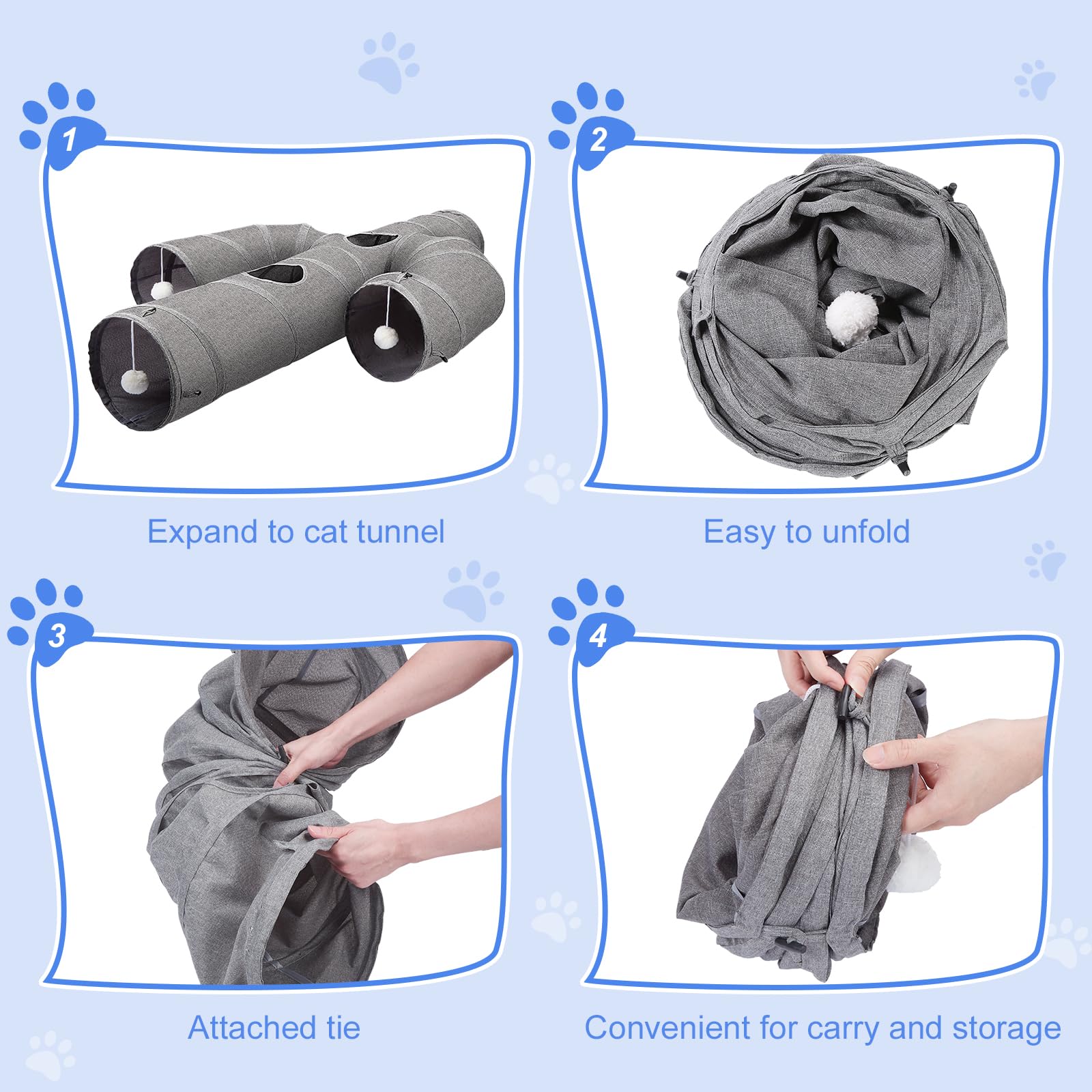 Utilisation intérieur et extérieur du tunnel Ownpets adaptée à différents espaces.